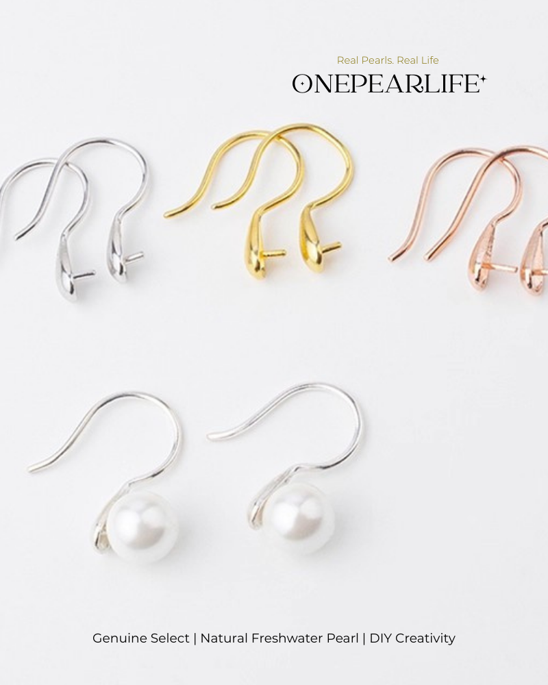 925 Silver & 18K Gold Vermeil High Heel Earring Base | DIY Basic Earring Setting for Custom Jewelry (Per Pair) Onepearlife