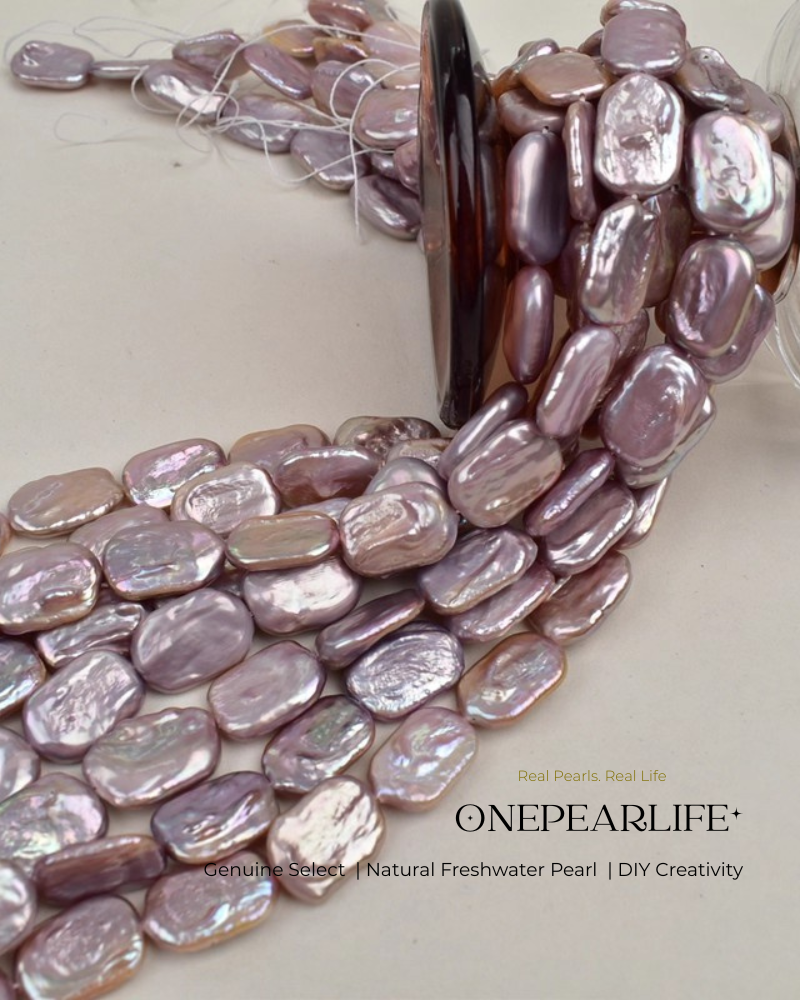 Unique Purple Button-Shaped Baroque Pearl