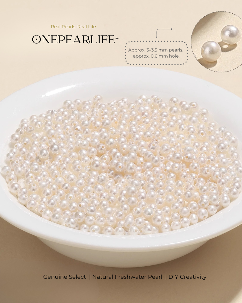 Natural round freshwater pearls for DIY jewelry crafting and personalized designs