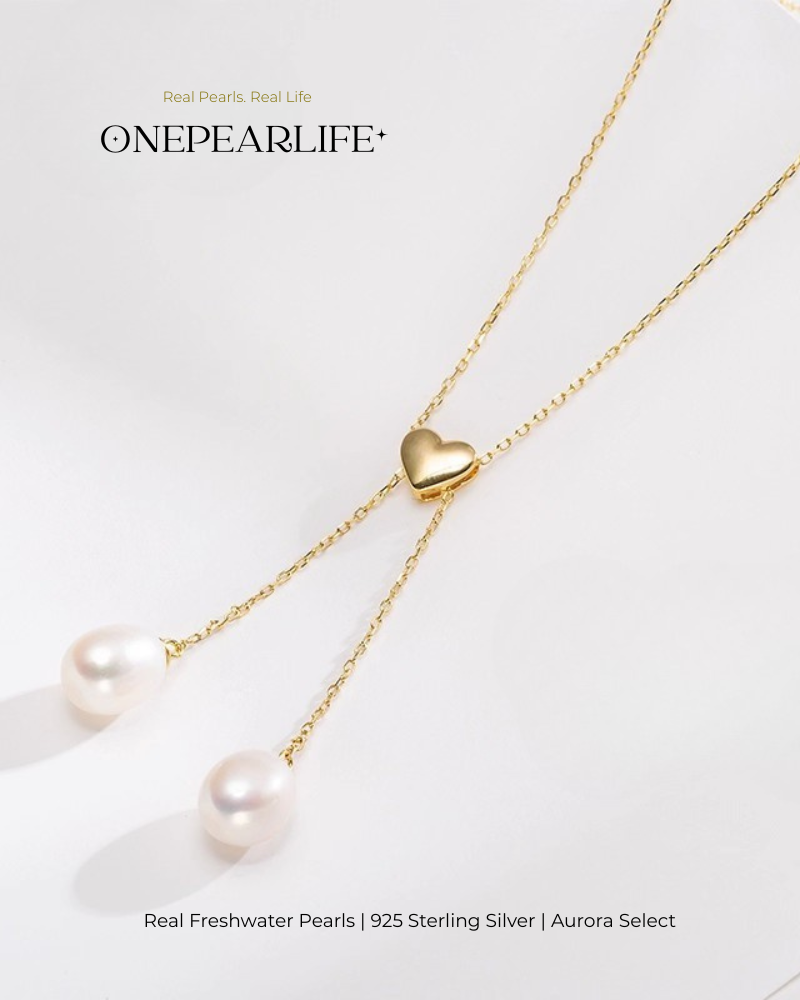 Marielle – AAA Quality Oval Freshwater Pearl Pendant Necklace with Y-Shaped Chain | 8–9mm | 18K Gold Vermeil