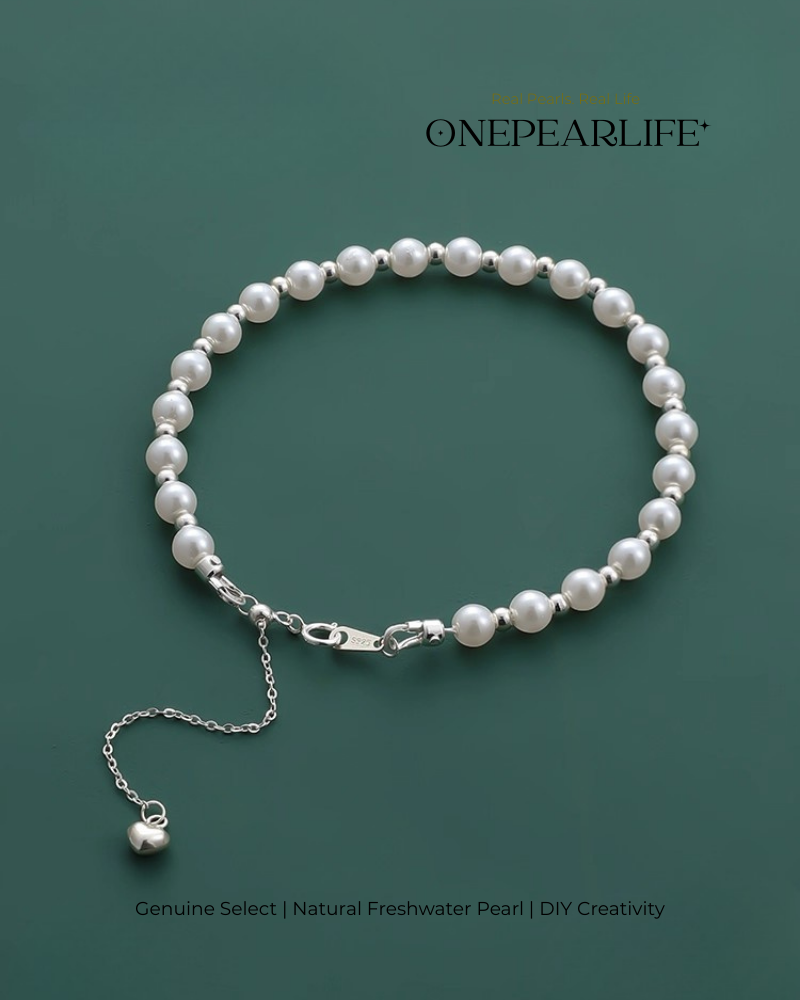 DIY Pearl Bracelet Kit for Beginners | 925 Silver Handmade Jewelry Materials Set