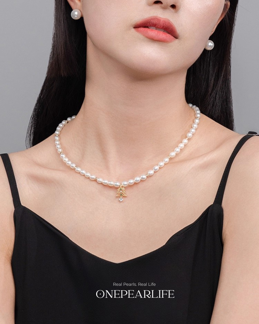 ChristmasGift – AAA Quality Natural Freshwater Baby Pearl Pendant | 5–6mm | 18K Gold Vermeil Pendant Onepearlife