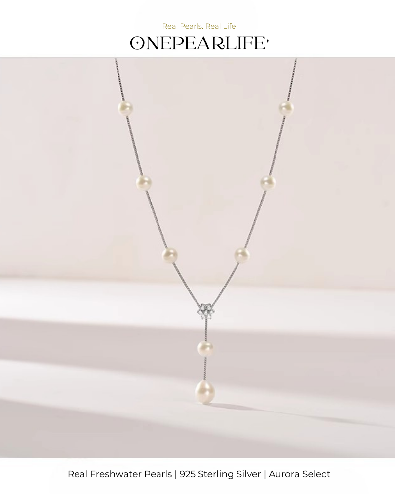Elara – AAA Quality Natural Teardrop Freshwater Pearl Pendant Necklace | 6–7mm | 925 Sterling Silver