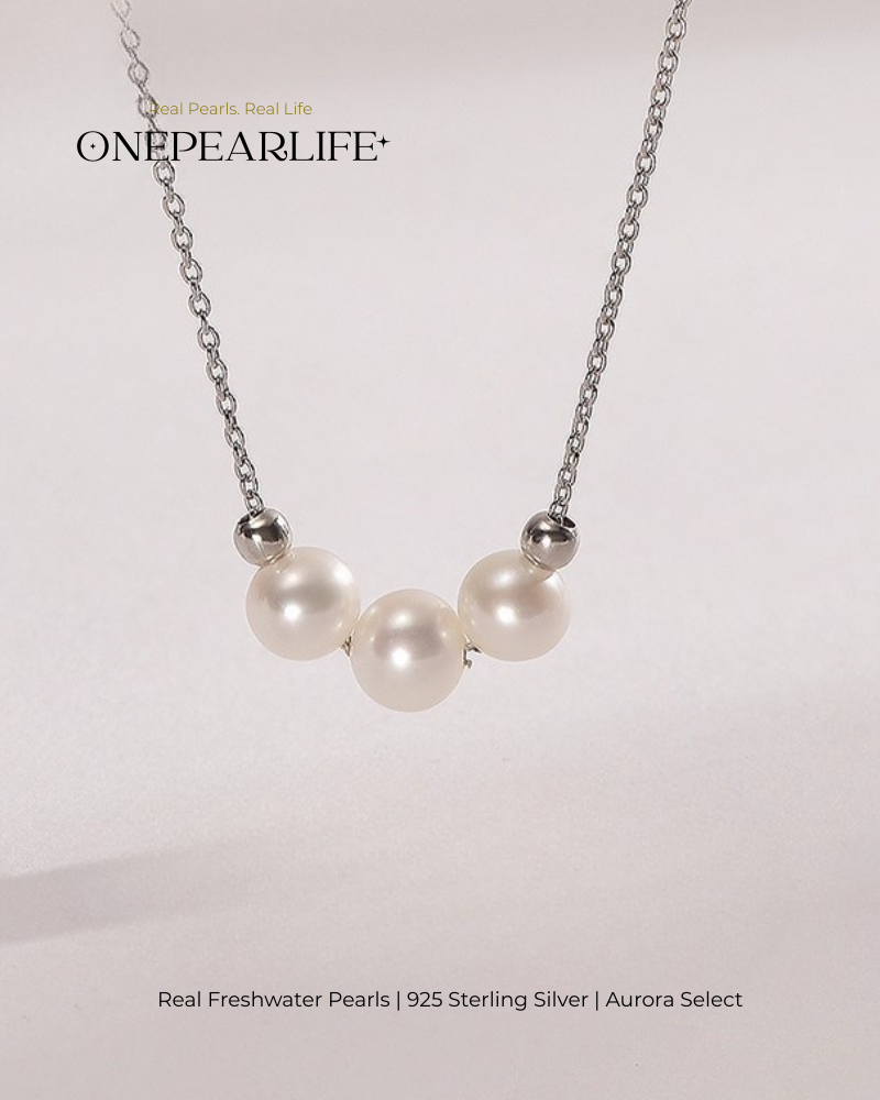 Elena – AAA Quality Natural Freshwater Pearl Pendant Necklace | 6–6.5mm | 925 Sterling Silver & 18K Gold Vermeil