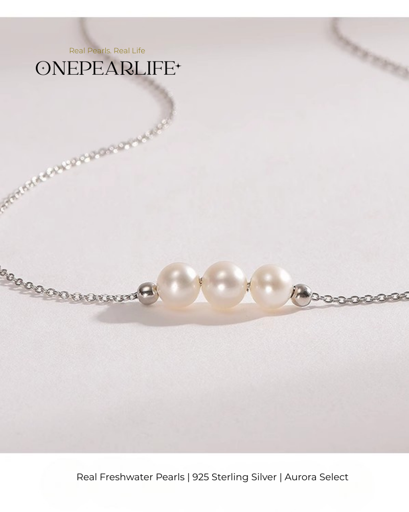 Elena – AAA Quality Natural Freshwater Pearl Pendant Necklace | 6–6.5mm | 925 Sterling Silver & 18K Gold Vermeil
