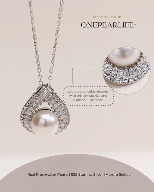 Evara – AAA Quality Natural Freshwater Sparkling Pearl Pendant | 8–8.5mm | 925 Sterling Silver Onepearlife