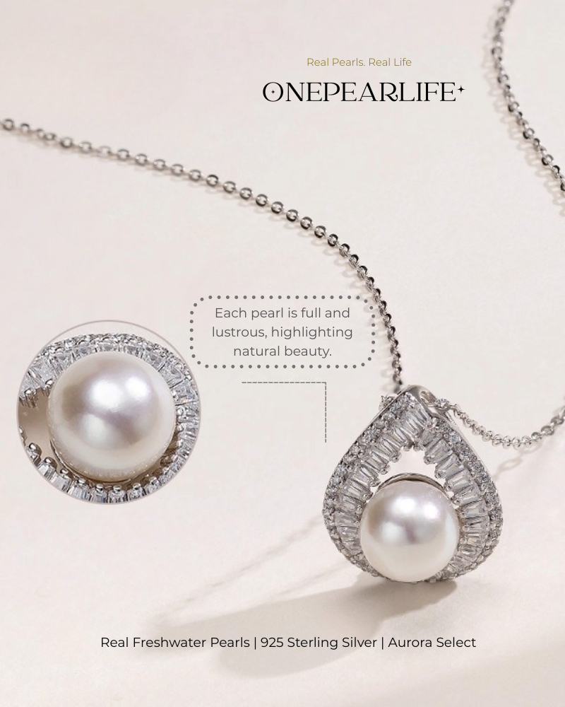 Evara – AAA Quality Natural Freshwater Sparkling Pearl Pendant | 8–8.5mm | 925 Sterling Silver