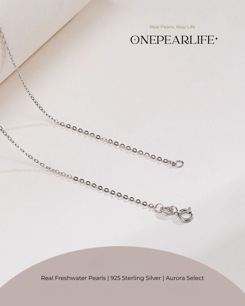 Isolde – AAA Quality Natural Freshwater Single Pearl Y Pendant | 9–9.5mm | 925 Sterling Silver