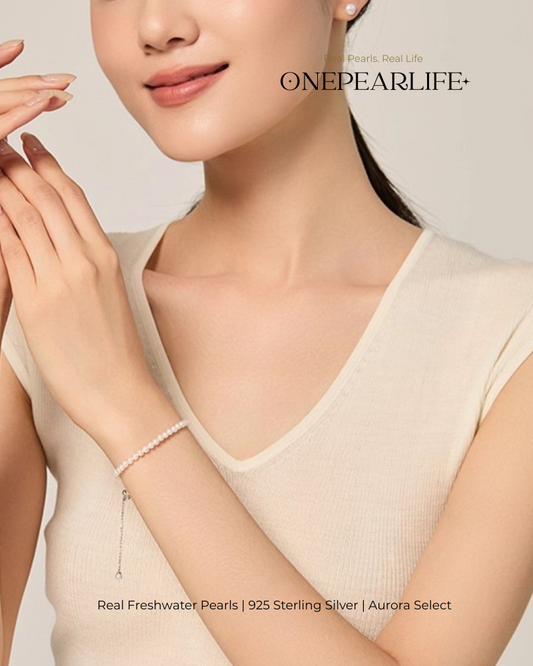 Lini – AAA Quality Mini White Freshwater Pearl Bracelet | 3–3.5 mm | 925 Sterling Silver Onepearlife