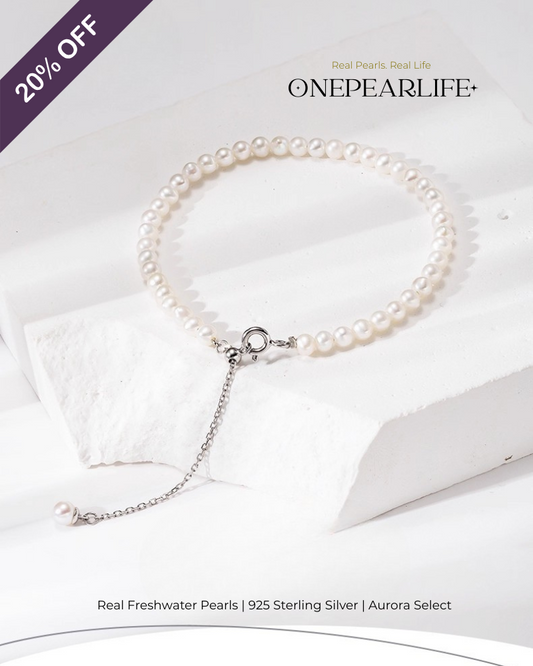 Lini – AAA Quality Mini White Freshwater Pearl Bracelet | 3–3.5 mm | 925 Sterling Silver Onepearlife