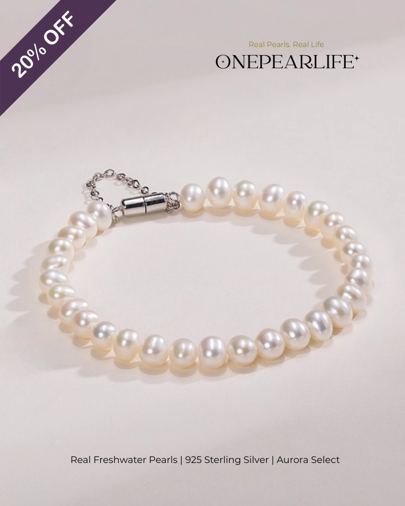 Luma – AAA Quality White Freshwater Pearl Bracelet | 5–5.5mm | 925 Sterling Silver