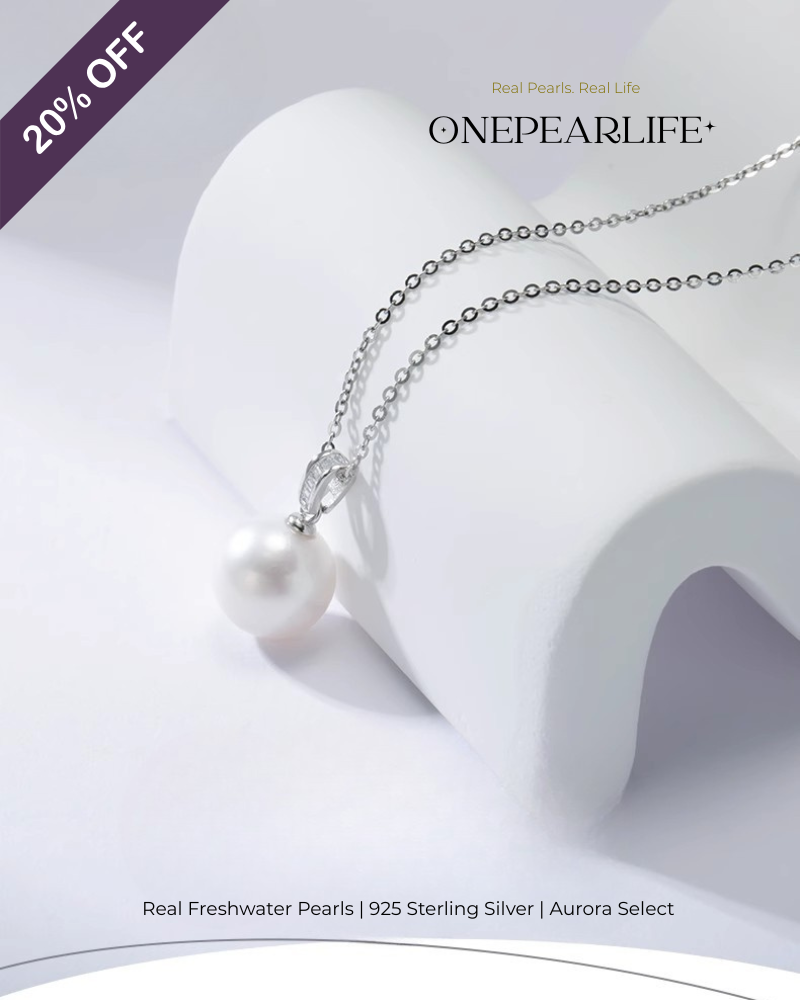 Luna – AAA Quality Natural Freshwater Round Pearl Pendant | 9–9.5mm | 925 Sterling Silver Onepearlife