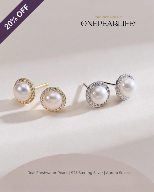 Momo – AAA Quality Natural Freshwater Bun-Shaped Pearl Stud Earrings | 6–6.5mm | 925 Sterling Silver or 18K Gold Vermeil Onepearlife