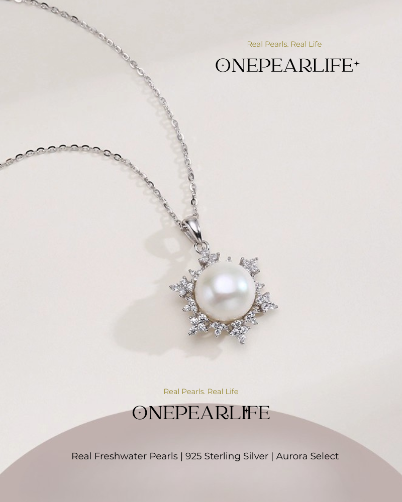 Nivea – AAA Quality Natural Freshwater Snow Pearl Pendant | 9–9.5mm | 925 Sterling Silver