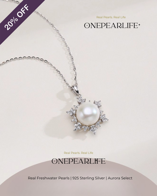 Nivea – AAA Quality Natural Freshwater Snow Pearl Pendant | 9–9.5mm | 925 Sterling Silver Onepearlife