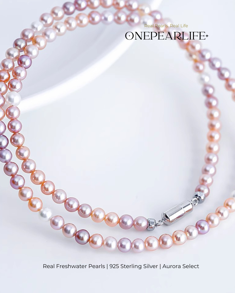 Nova – AAA Quality Natural Multi-Color Mini Freshwater Pearl Necklace | 3–3.5mm | 925 Sterling Silver