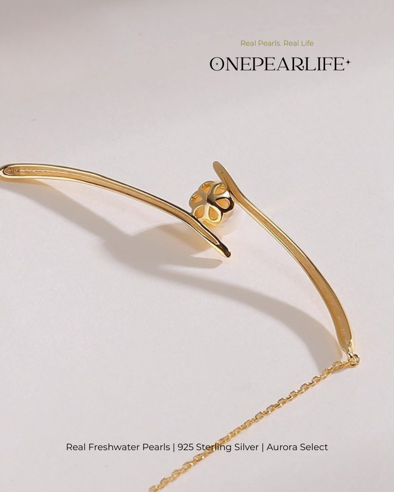 Selene – AAA Quality Natural Freshwater Single Pearl Pendant | 7–7.5mm | 18K Gold Vermeil or 925 Sterling Silver