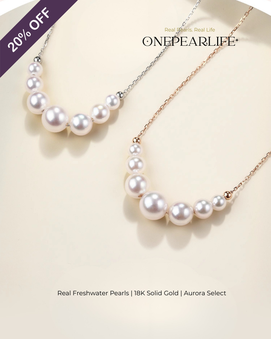 Serena – AAA+ Quality Japanese Akoya Natural Pearl Pendant Necklace | 5–5.5mm | 18K Gold / White Gold / Rose Gold Onepearlife