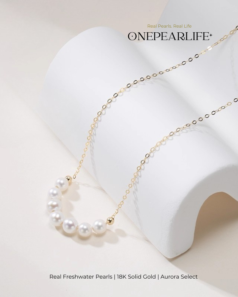 Serena – AAA+ Quality Japanese Akoya Natural Pearl Pendant Necklace | 5–5.5mm | 18K Gold / White Gold / Rose Gold