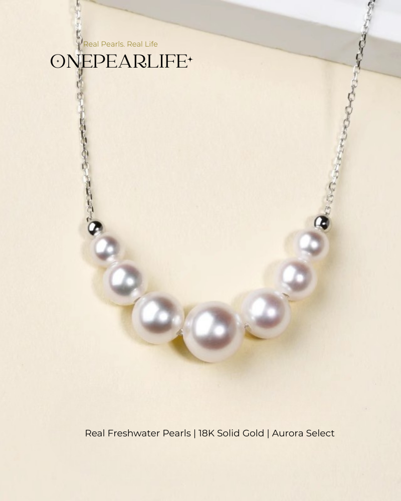 Serena – AAA+ Quality Japanese Akoya Natural Pearl Pendant Necklace | 5–5.5mm | 18K Gold / White Gold / Rose Gold