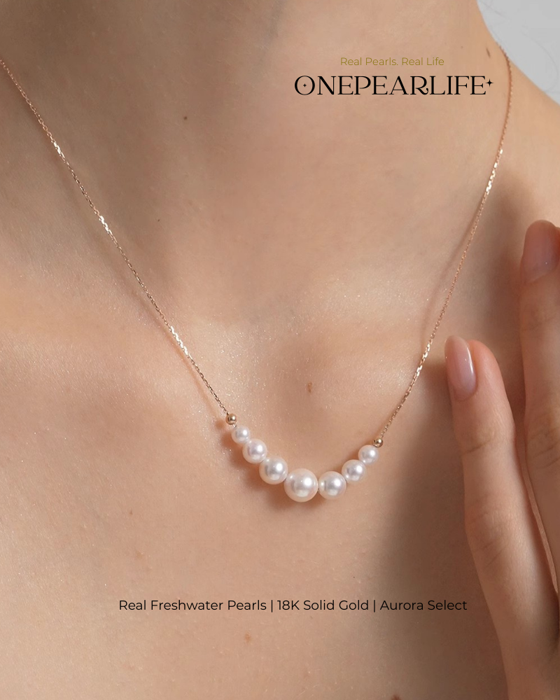 Serena – AAA+ Quality Japanese Akoya Natural Pearl Pendant Necklace | 5–5.5mm | 18K Gold / White Gold / Rose Gold