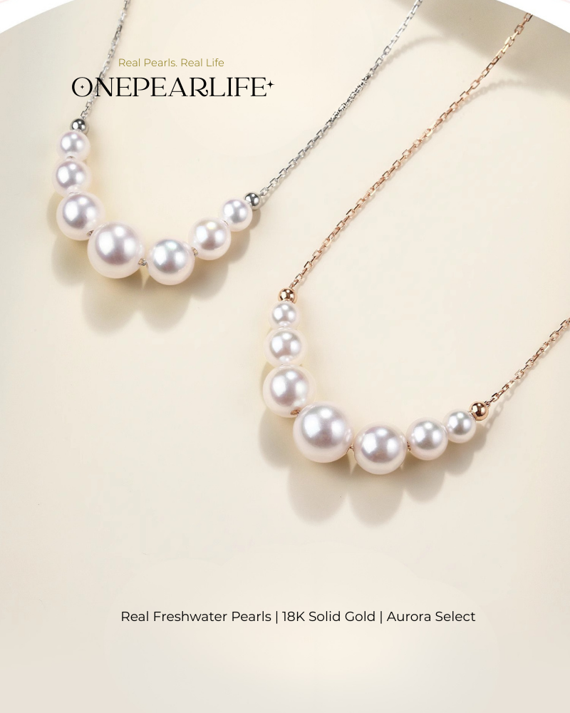 Serena – AAA+ Quality Japanese Akoya Natural Pearl Pendant Necklace | 5–5.5mm | 18K Gold / White Gold / Rose Gold