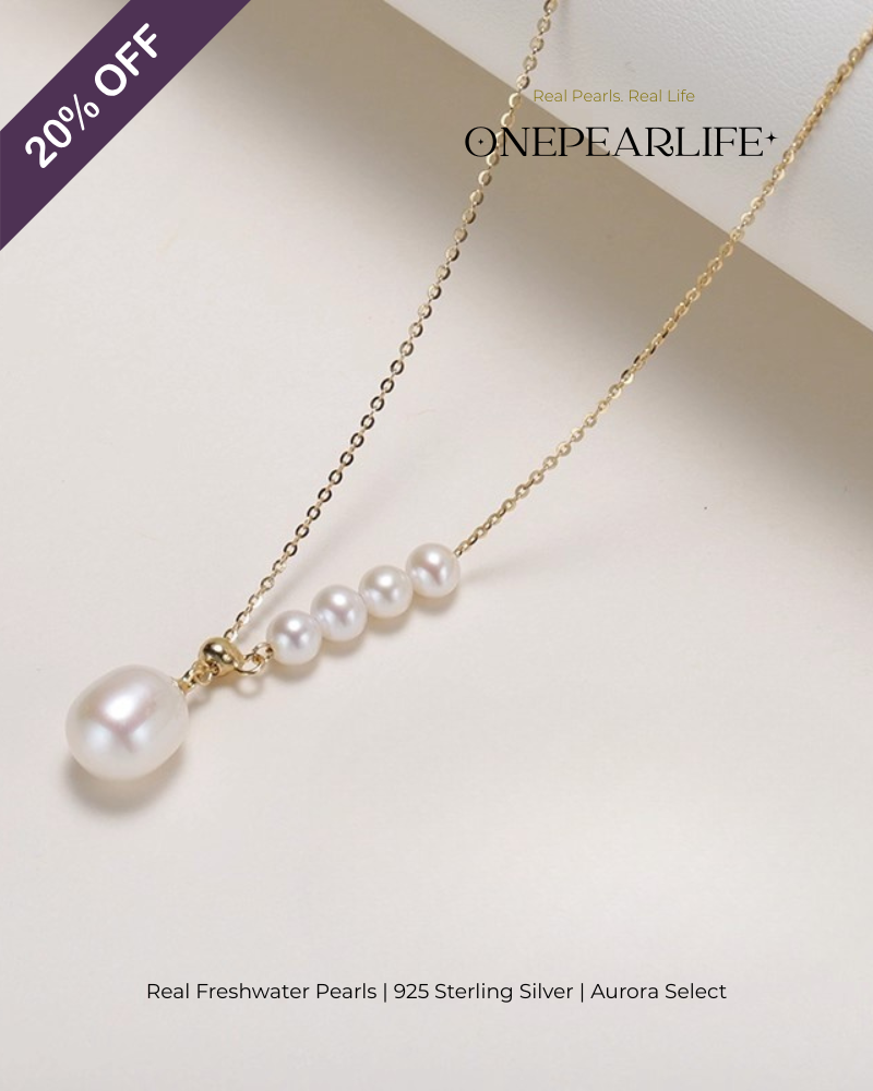 Serenity – AAA Quality 18K Gold Vermeil Natural Freshwater Oval Pearl Pendant | 4×9.5mm