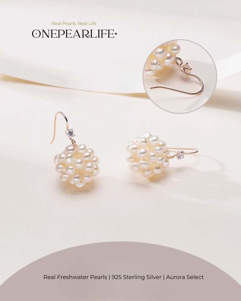 Aeris – 3–5.5mm Natural Freshwater Dangling Pearl Earrings in 18K Gold Plated