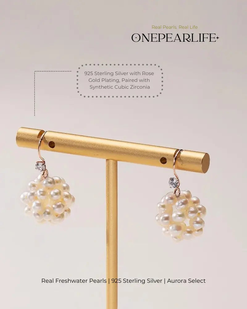 Aeris – 3–5.5mm Natural Freshwater Dangling Pearl Earrings in 18K Gold Plated Onepearlife