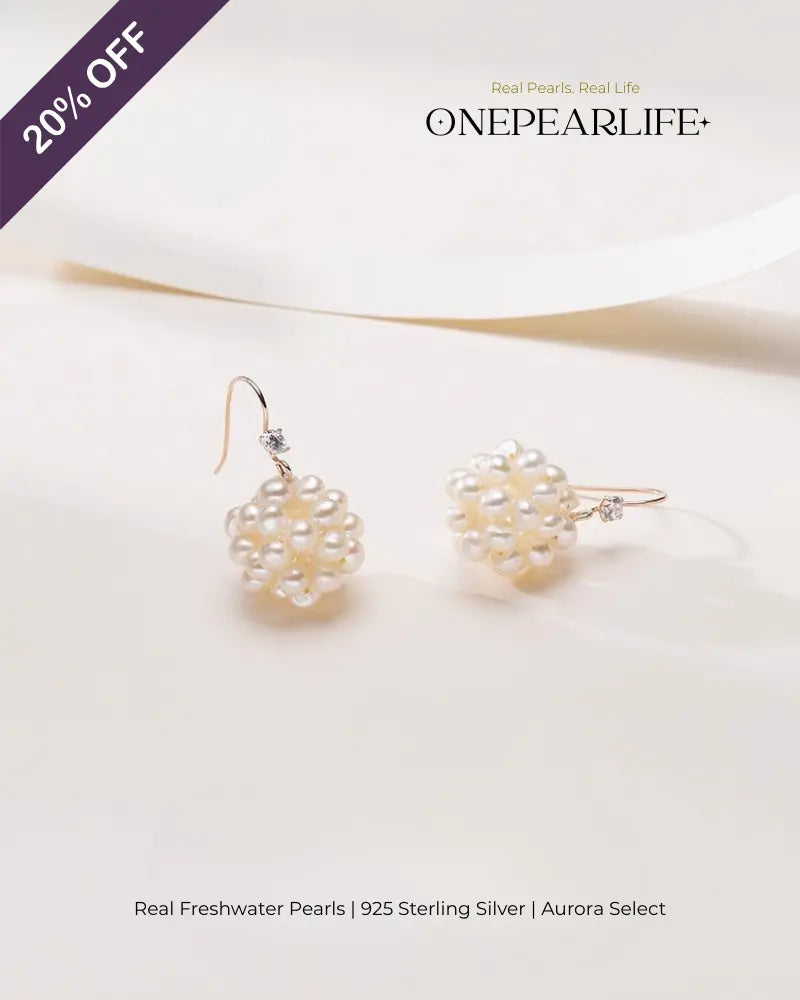Aeris – 3–5.5mm Natural Freshwater Dangling Pearl Earrings in 18K Gold Plated Onepearlife