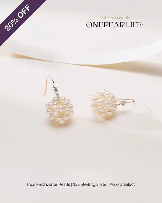 Aeris – 3–5.5mm Natural Freshwater Dangling Pearl Earrings in 18K Gold Plated Onepearlife