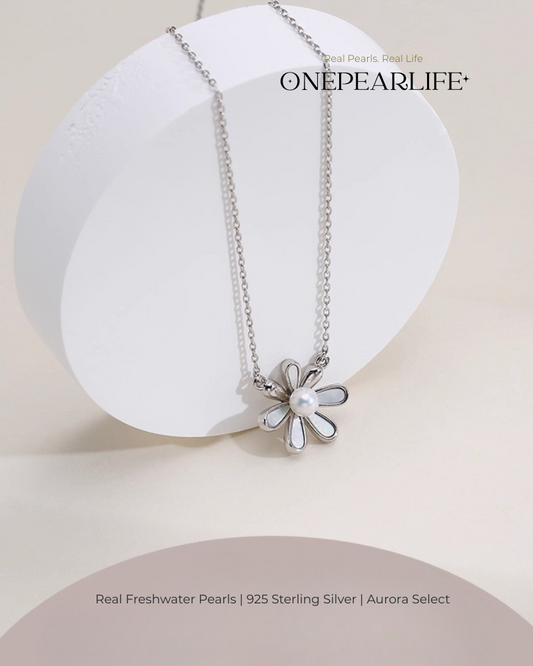 Solaria – AAA Quality Natural Freshwater Pearl Necklace | 3–3.5mm | 925 Sterling Silver Onepearlife