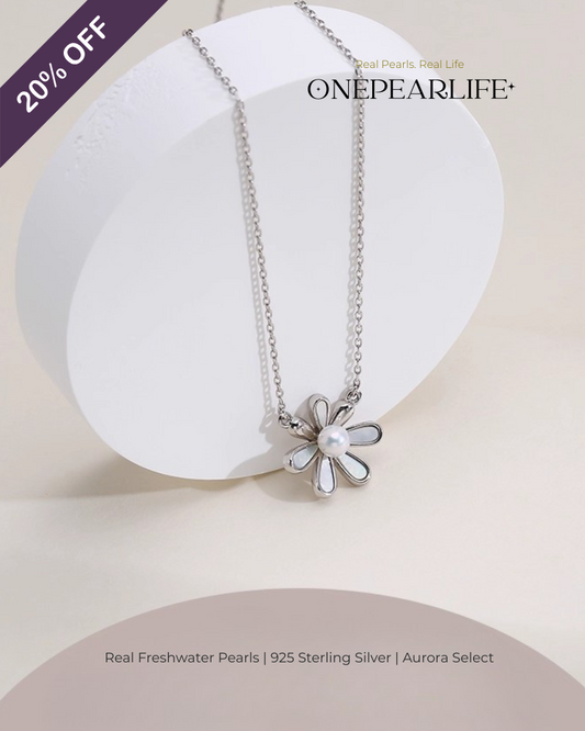 Solaria – AAA Quality Natural Freshwater Pearl Necklace | 3–3.5mm | 925 Sterling Silver Onepearlife