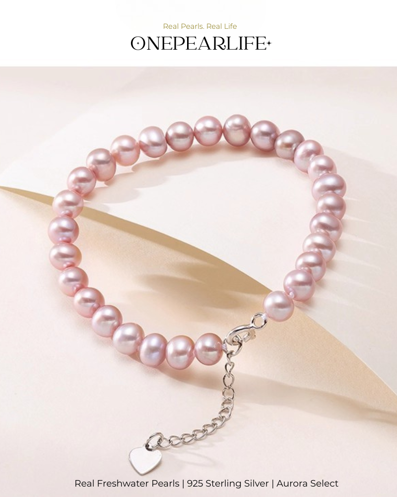 Viora – AAA Quality Light Purple Freshwater Pearl Bracelet | 7–7.5 mm | 925 Sterling Silver