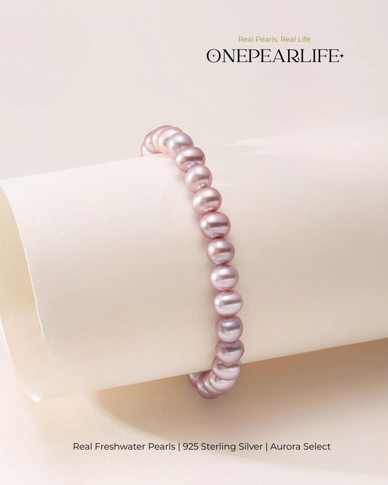 Viora – AAA Quality Light Purple Freshwater Pearl Bracelet | 7–7.5 mm | 925 Sterling Silver