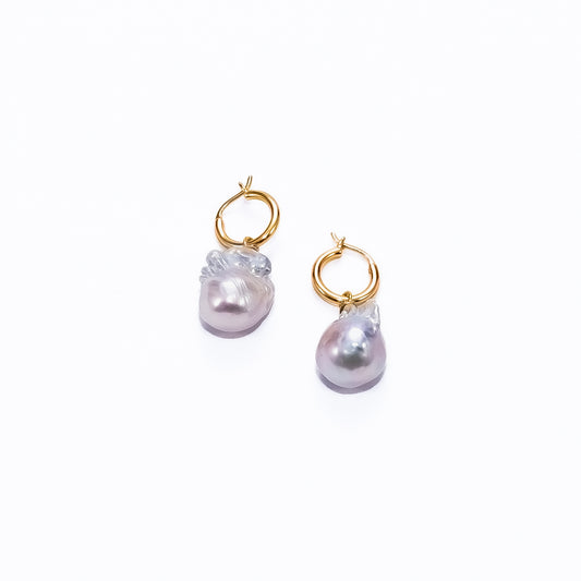10mm-12mm Natural Baroque Pearl Earrings in 18K Gold Plated – AAA Quality Irregular Design