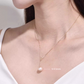 7mm-9.5mm 18K Solid Gold Janpanese Akoya Seawater Y Shaped Adjustable Pearl Pendant Necklace - AAA Quality