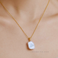 Aura – 12–14mm Minimalist Baroque Pearl Pendant Necklace in 18K Solid Gold