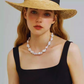 14mm-16mm Natural White Baroque Pearl Necklace - AAA Quality