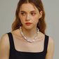 14mm-16mm Natural White Baroque Pearl Necklace - AAA Quality
