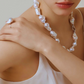 14mm-16mm Natural White Baroque Pearl Necklace - AAA Quality