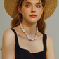 14mm-16mm Natural White Baroque Pearl Necklace - AAA Quality
