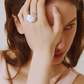 Vesper – 14–16mm Natural Baroque Pearl Adjustable Open Ring