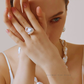 Freyja – 14–16mm Natural White Baroque Adjustable Pearl Ring
