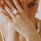 Freyja – 14–16mm Natural White Baroque Adjustable Pearl Ring