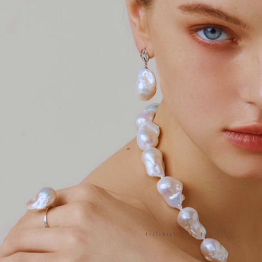 Freyja – 14–16mm Natural White Baroque Adjustable Pearl Ring