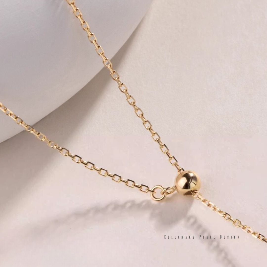 Aurora – 7–9.5mm Japanese Akoya Pearl Y-Shaped Adjustable Pendant Necklace in 18K Solid Gold