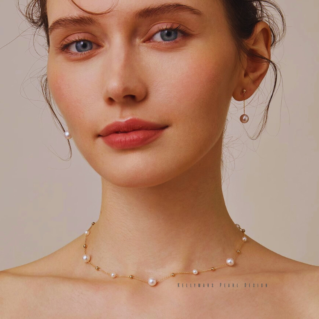 Hope – 4–6.5mm Japanese Akoya Pearl Necklace in 18K Solid Gold