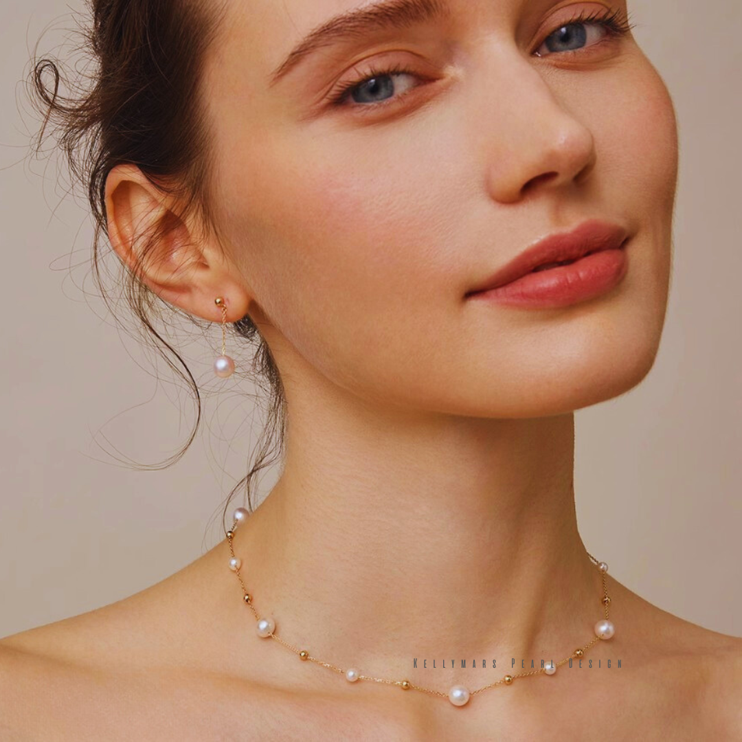 Hope – 4–6.5mm Japanese Akoya Pearl Necklace in 18K Solid Gold