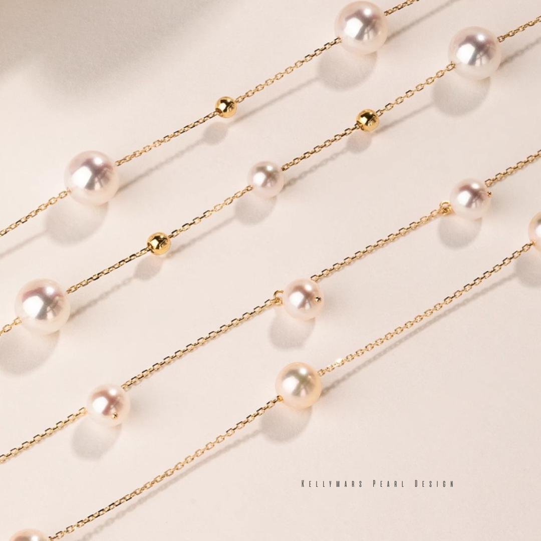 Hope – 4–6.5mm Japanese Akoya Pearl Necklace in 18K Solid Gold